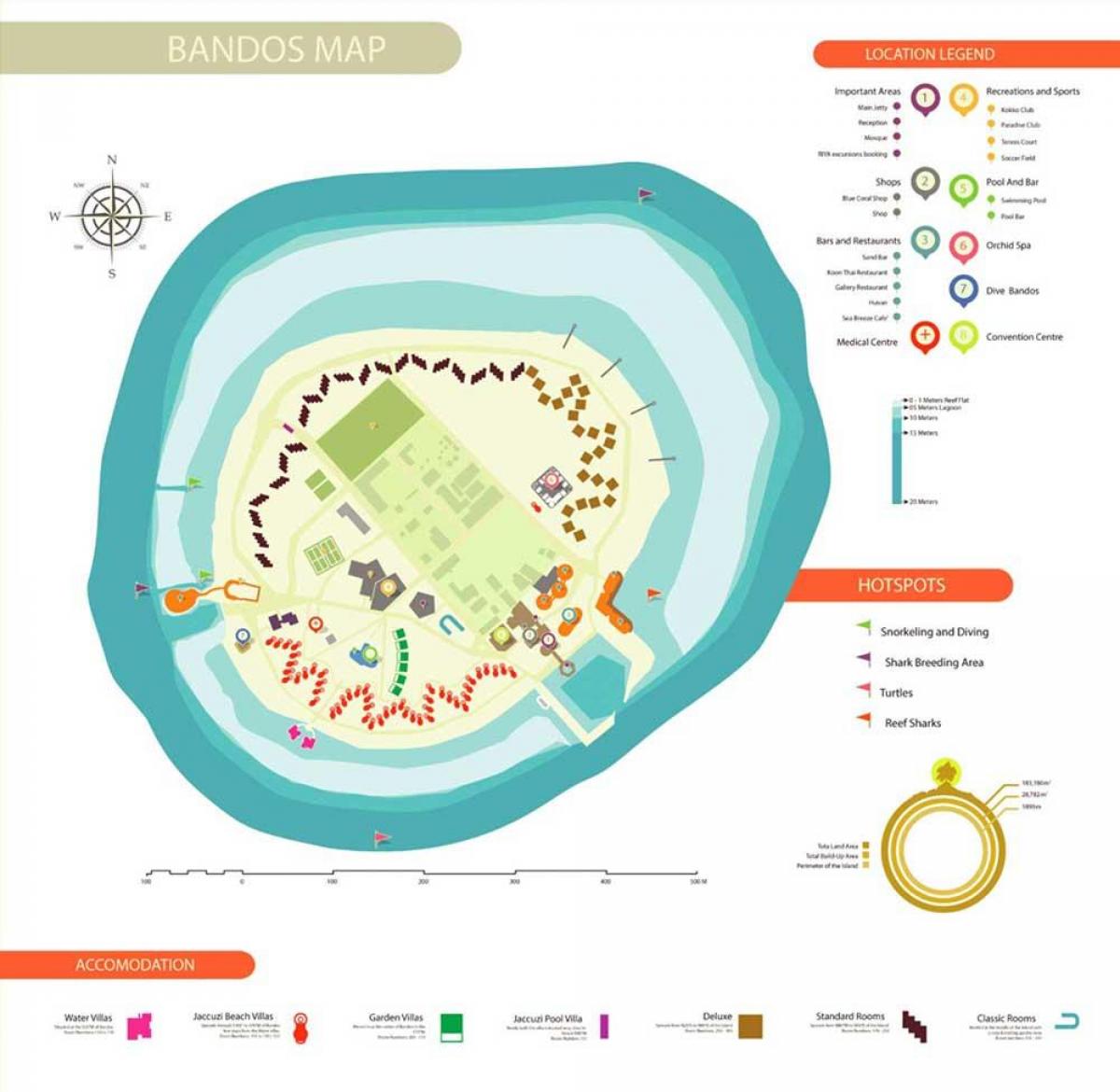 kart av bandos maldivene
