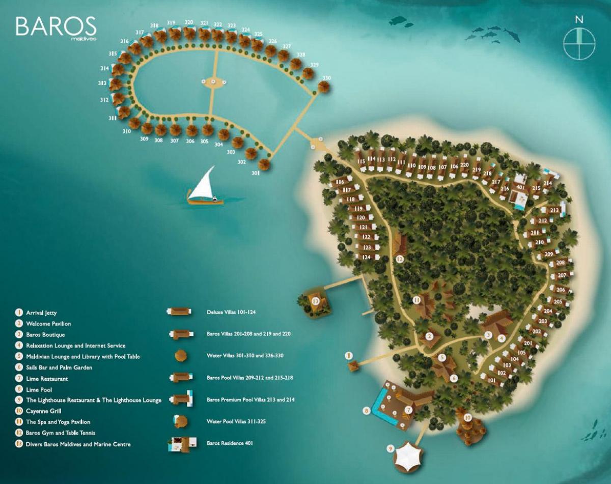 kart over baros maldives