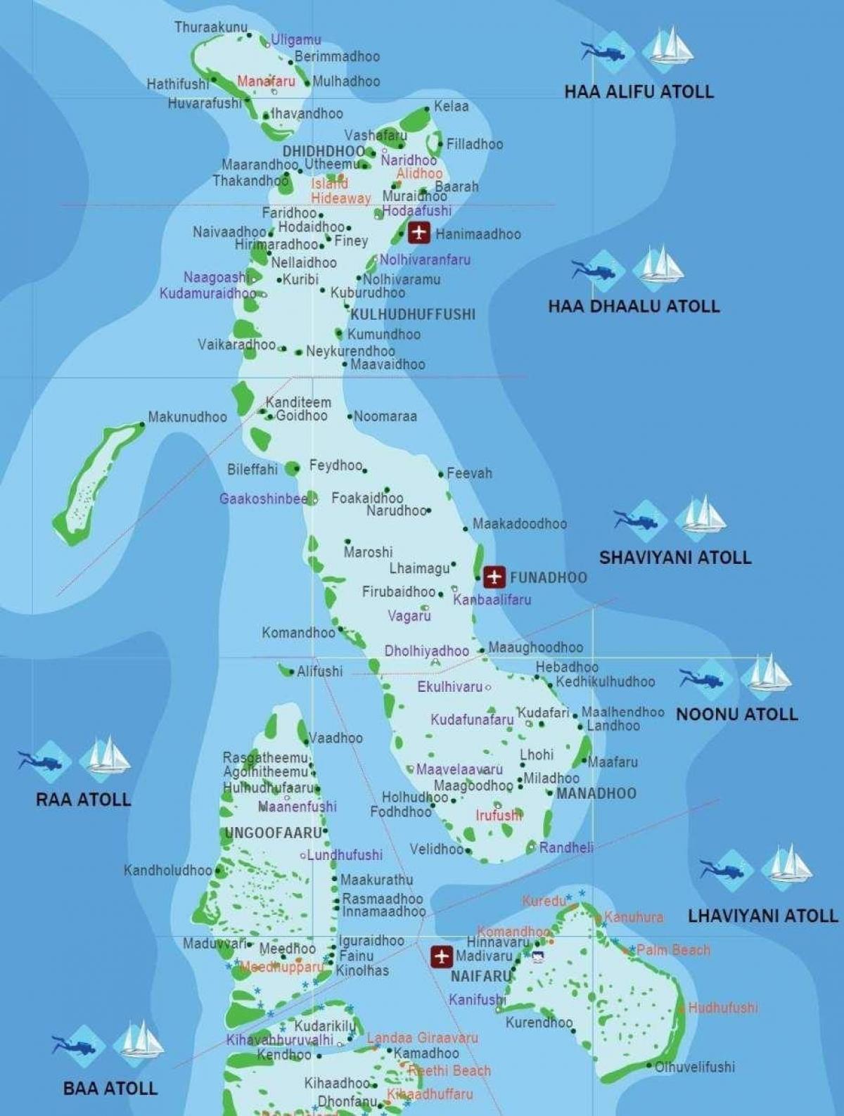 kart over kani maldivene 