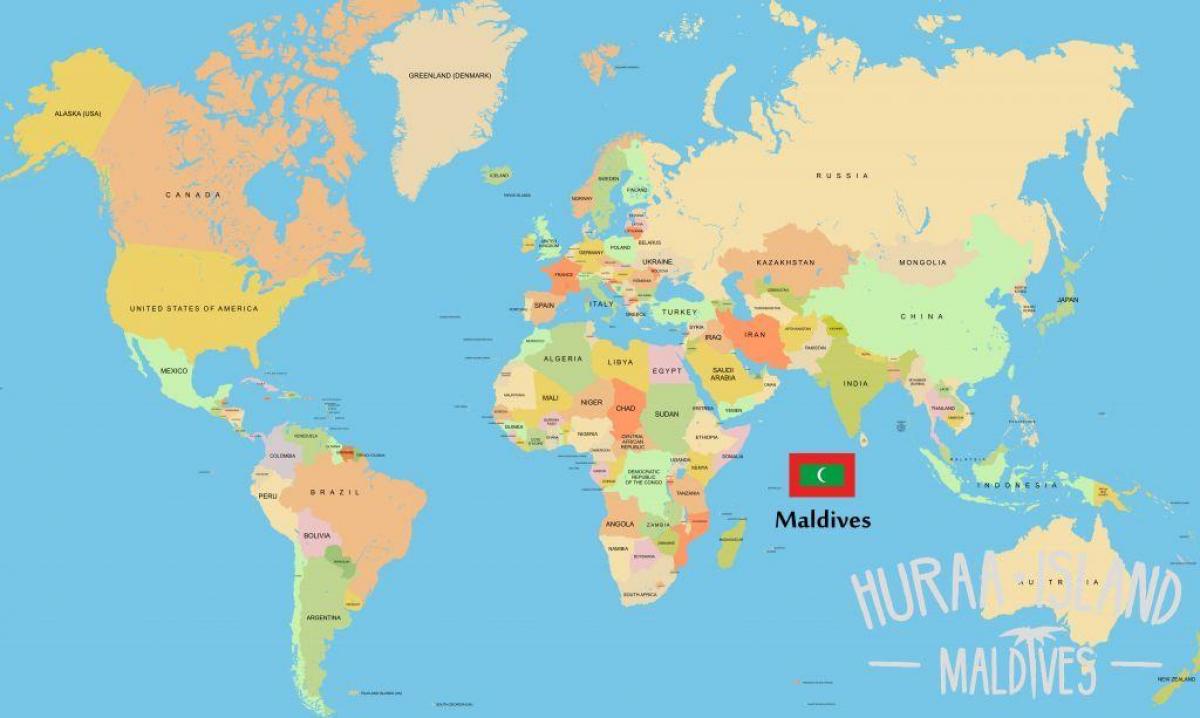 kart over maldivene i verden kart