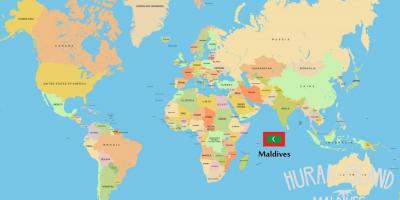 Kart over maldivene i verden kart