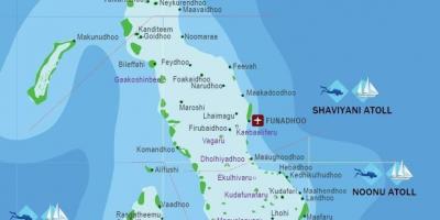 Kart over maldivene beach