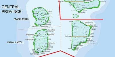 Kart over maldivene ferge