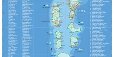 Maldivene geografiske kart