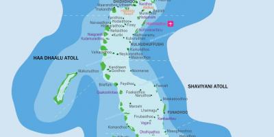 Maldivene resorts beliggenhet kart