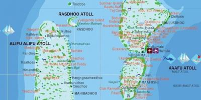 Kart over maldivene turist