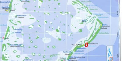 Kart av north male atoll maldivene